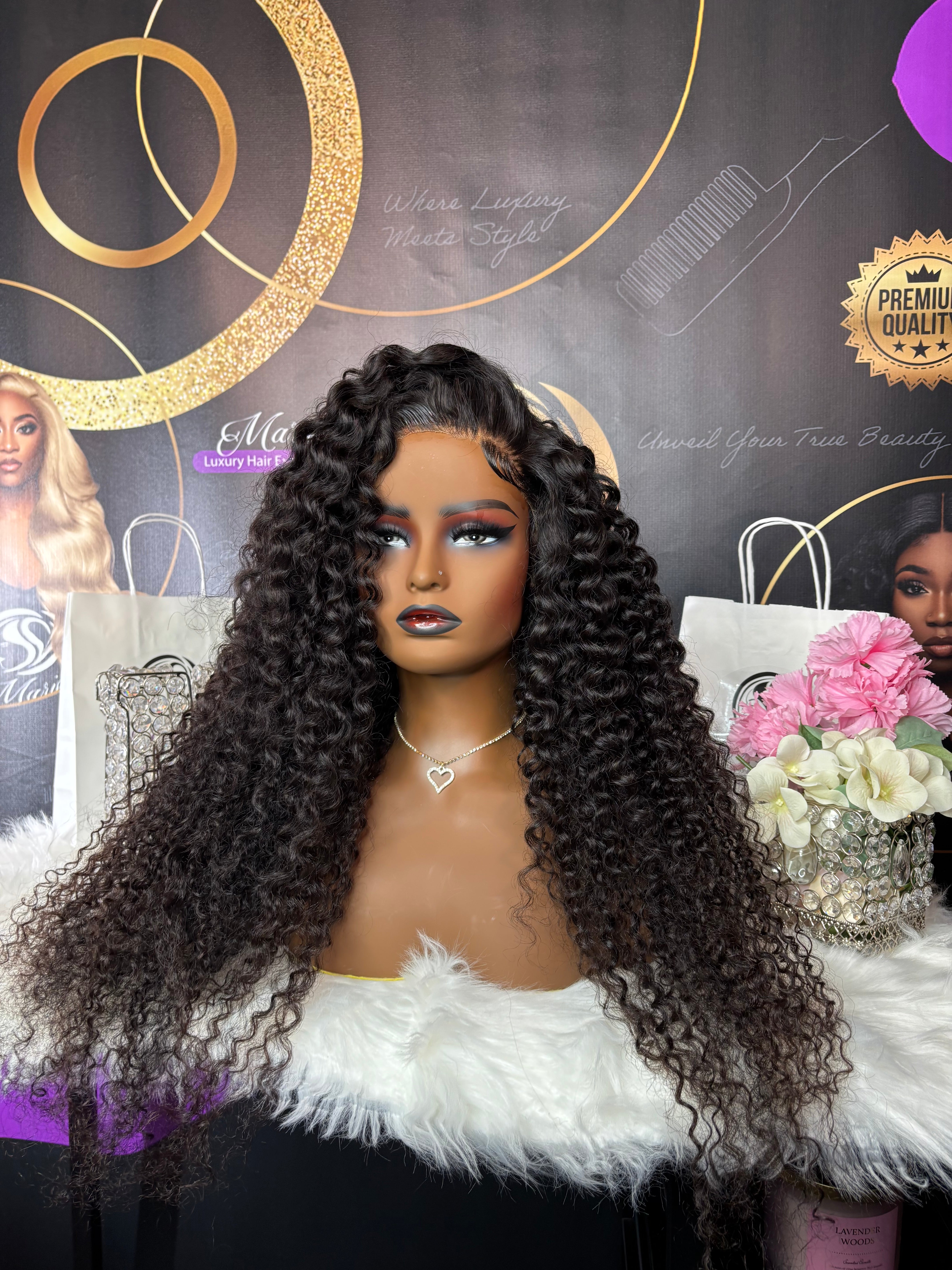 13x6 HD Super Kinky Curly Frontal Wig 250% Density