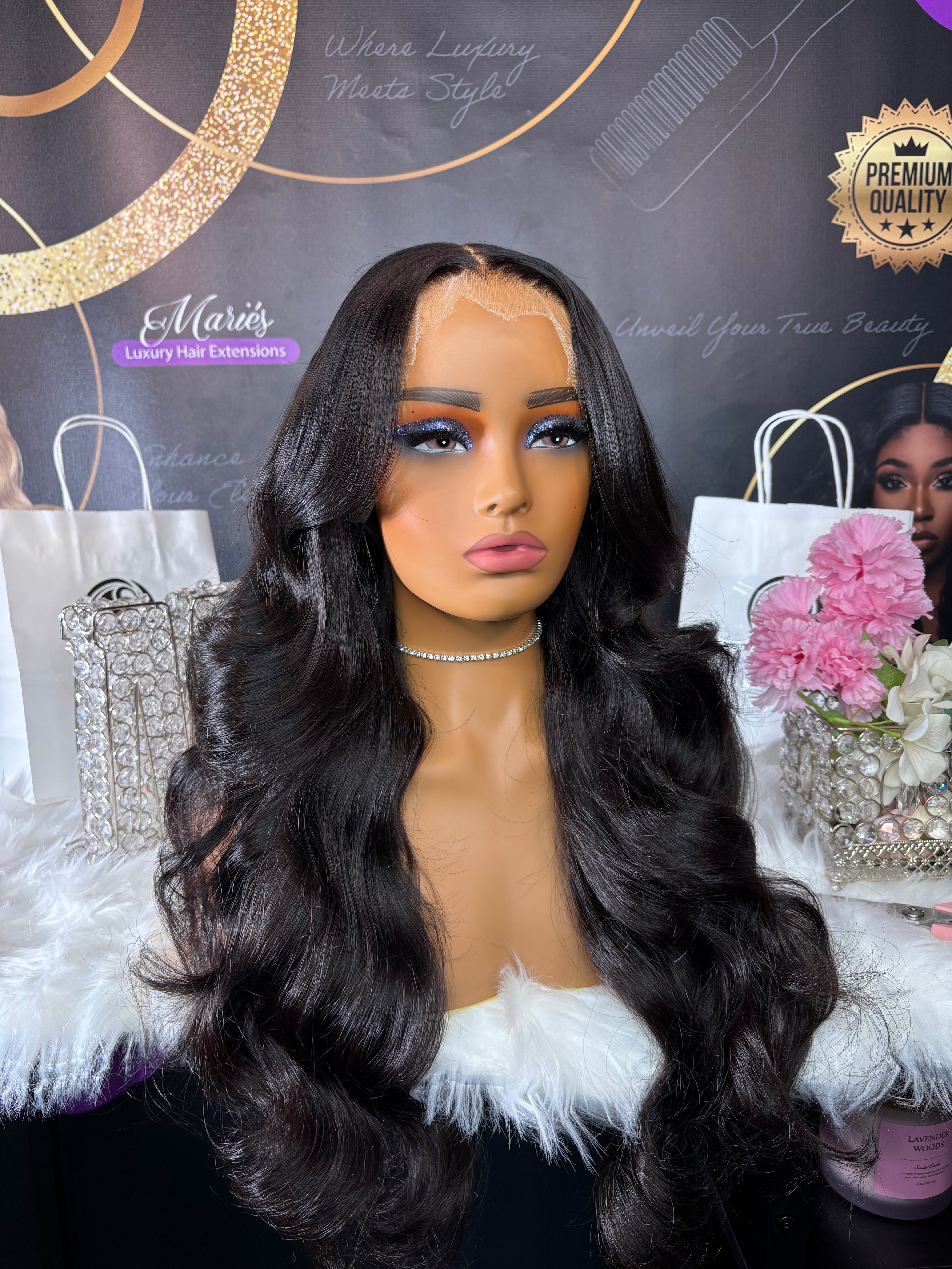 Peluca de cuerpo ondulado frontal de encaje HD de 13 x 6 (envío en 2-3 días)