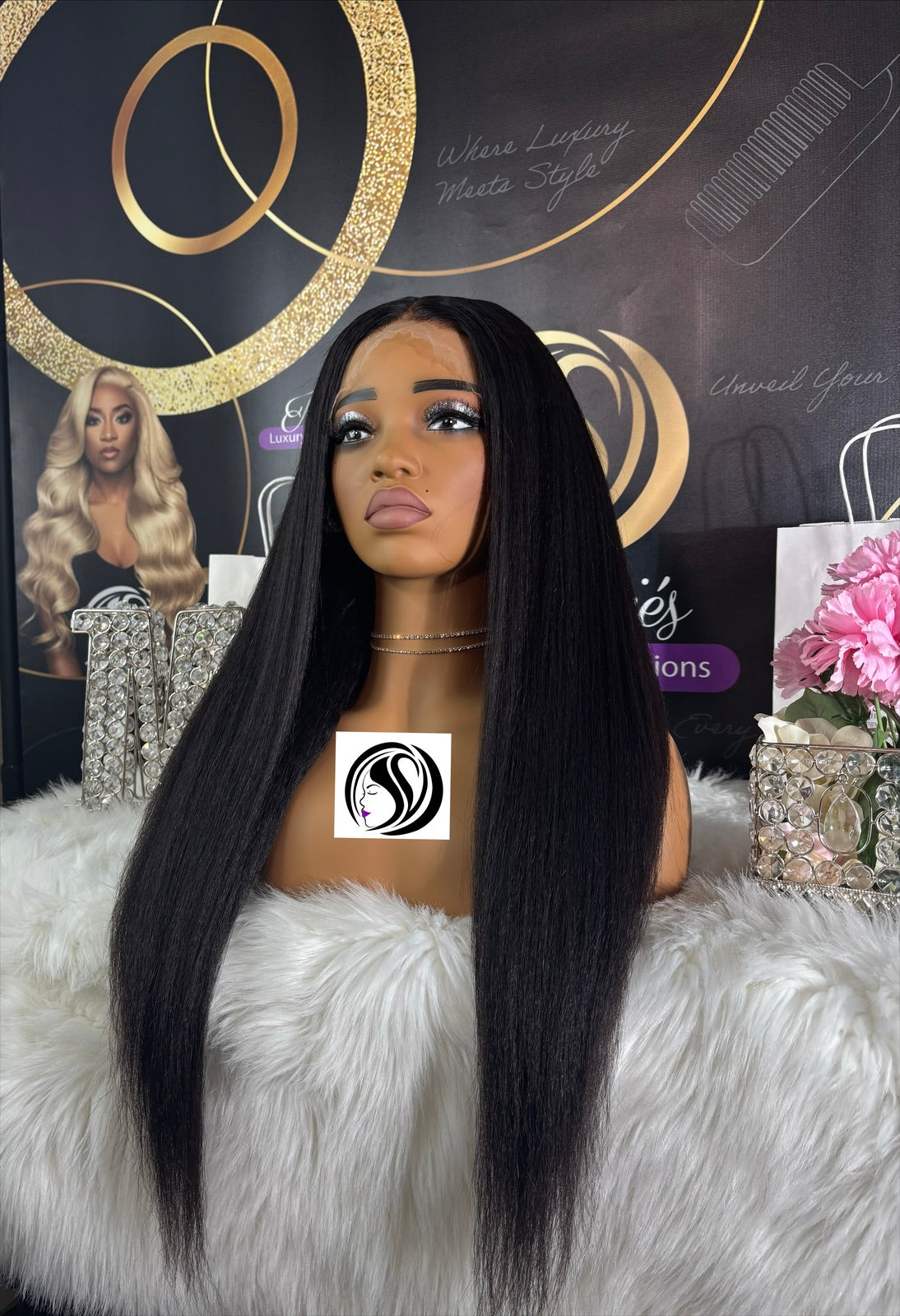 13x6 HD Kinky ( Yaki ) Straight Frontal Wig