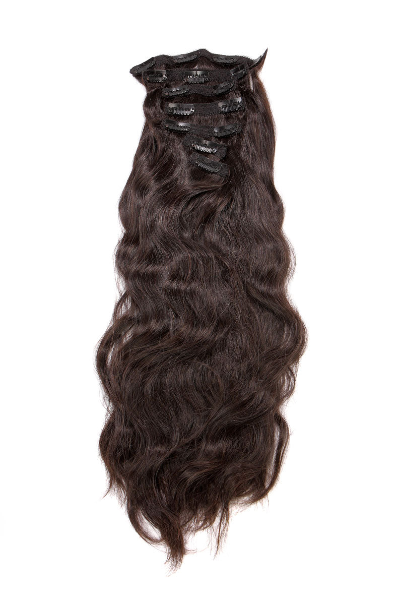 160G Natural Wave Clip In Extensions